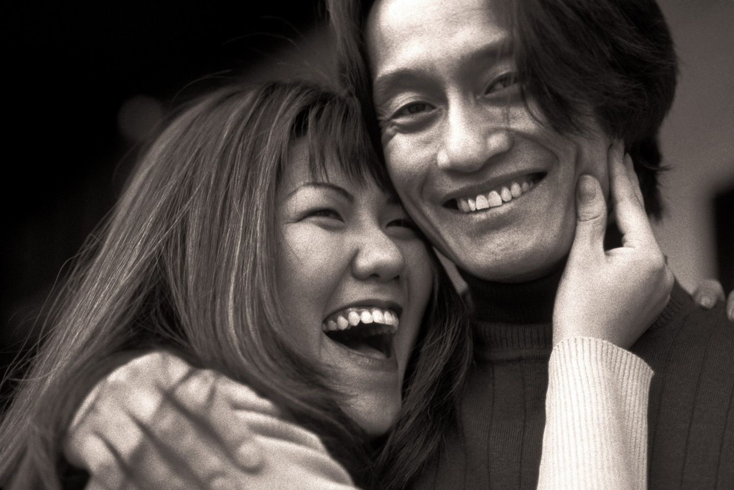 Black and white relationship portrait
