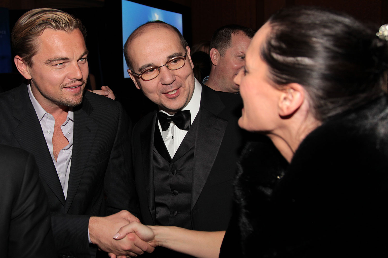 Candid celebrity interaction at Los Angeles event